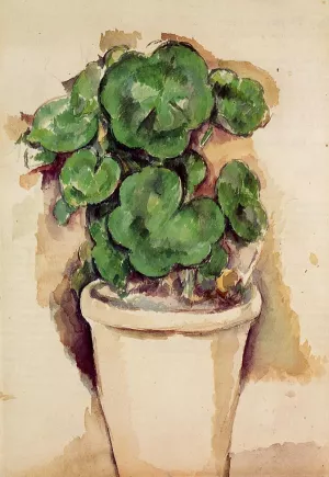 A Pot of Geraniums by Paul Cezanne - Hand-Painted Oil Painting Reproduction