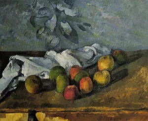 Apples and Napkin by Paul Cezanne - Hand-Painted Oil Painting Reproduction