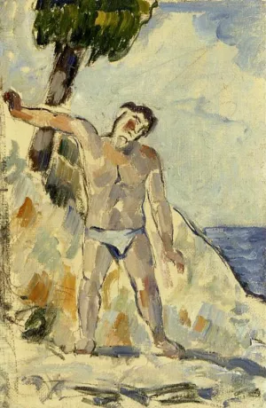 Bather with Arms Spread by Paul Cezanne Oil Painting Reproduction