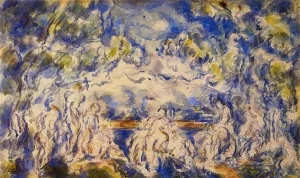 Bathers, Mont-Sainte-Victoire in the Background by Paul Cezanne Oil Painting Reproduction