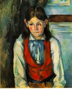Boy in a Red Vest by Paul Cezanne - Hand-Painted Oil Painting Reproduction