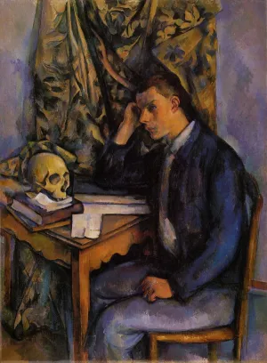 Boy with Skull by Paul Cezanne - Hand-Painted Oil Painting Reproduction