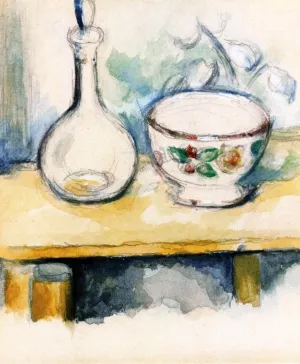 Carafe and Bowl by Paul Cezanne - Hand-Painted Oil Painting Reproduction