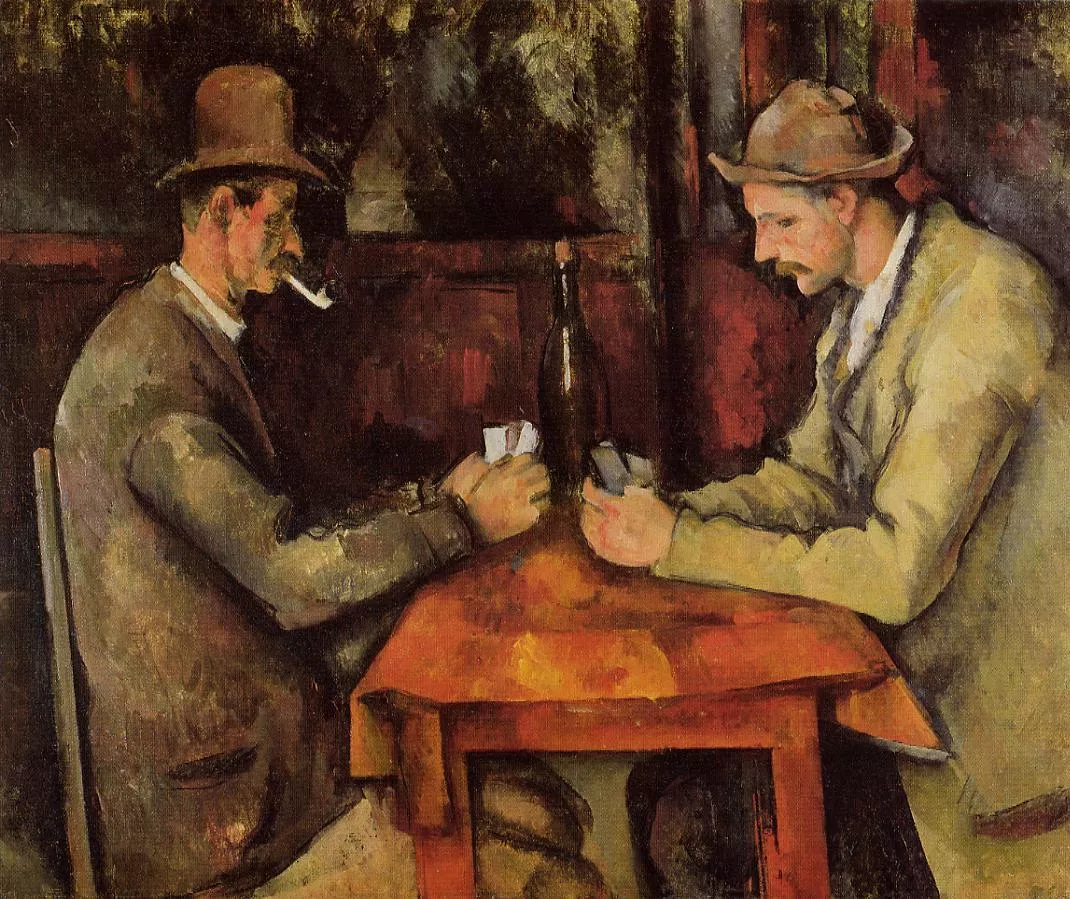 The Card Players by Paul Cezanne, 1890 to 1895, oil on canvas, Courtauld Gallery London
