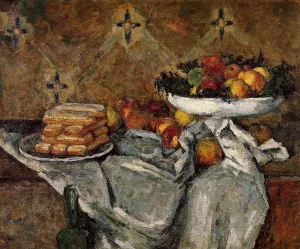 Compotier and Plate of Biscuits by Paul Cezanne - Hand-Painted Oil Painting Reproduction