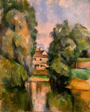Country House by a River by Paul Cezanne - Hand-Painted Oil Painting Reproduction