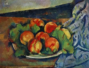 Dish of Peaches by Paul Cezanne - Hand-Painted Oil Painting Reproduction