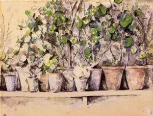 Flowerpots by Paul Cezanne Oil Painting Reproduction