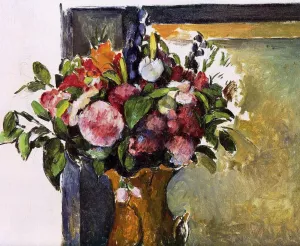 Flowers in a Vase by Paul Cezanne - Hand-Painted Oil Painting Reproduction