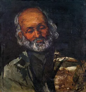 Head of an Old Man by Paul Cezanne - Hand-Painted Oil Painting Reproduction