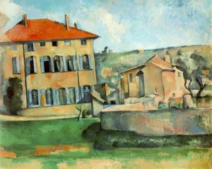 House and Farm at Jas de Bouffan by Paul Cezanne - Hand-Painted Oil Painting Reproduction