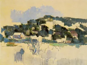 Houses on the Hill by Paul Cezanne - Hand-Painted Oil Painting Reproduction