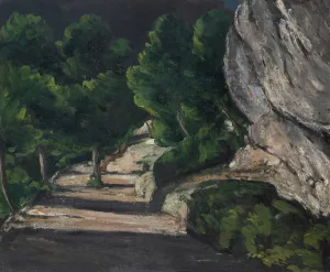 Landscape. Road with Trees in Rocky Mountains by Paul Cezanne Oil Painting Reproduction