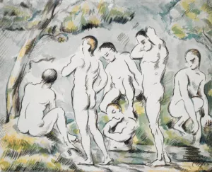 Les Baigneurs - Petite planche by Paul Cezanne Oil Painting Reproduction