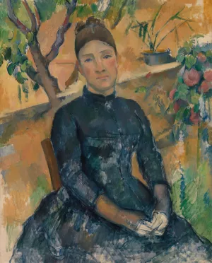 Madame Cezanne in the Conservatory by Paul Cezanne - Hand-Painted Oil Painting Reproduction