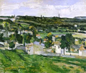 Near Auvers-sur-Oise by Paul Cezanne - Hand-Painted Oil Painting Reproduction