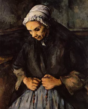 Old Woman with a Rosary by Paul Cezanne - Hand-Painted Oil Painting Reproduction