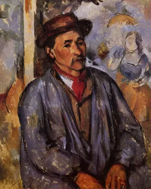 Peasant in a Blue Smock by Paul Cezanne - Hand-Painted Oil Painting Reproduction