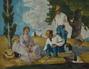 Picnic on a Riverbank by Paul Cezanne - Hand-Painted Oil Painting Reproduction
