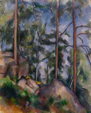 Pines and Rocks by Paul Cezanne - Hand-Painted Oil Painting Reproduction