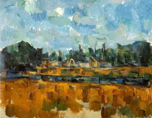 Main Product Photo of Riverbanks Painting by Paul Cezanne