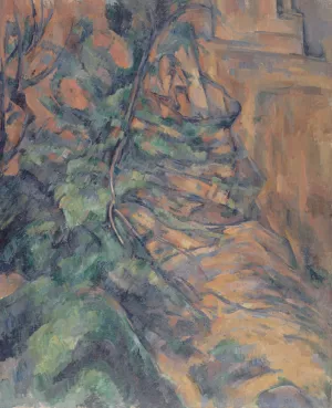 Rochers et branches a Bibemus by Oil Painting Reproduction