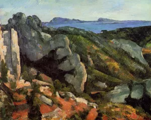 Main Product Photo of Rocks at L'Estaque Painting by Paul Cezanne