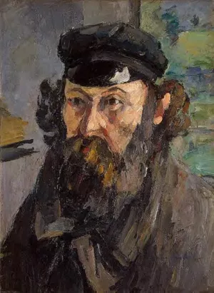 Self Portrait in a Casquette by Paul Cezanne - Hand-Painted Oil Painting Reproduction