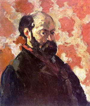 Self-Portrait on a Rose Background by Paul Cezanne - Hand-Painted Oil Painting Reproduction
