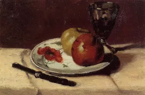 Still Life - Apples and a Glass by Paul Cezanne - Hand-Painted Oil Painting Reproduction