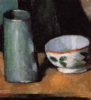 Still Life, Bowl and Milk Jug by Paul Cezanne - Hand-Painted Oil Painting Reproduction