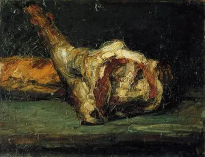 Still Life - Bread and Leg of Lamb by Oil Painting Reproduction