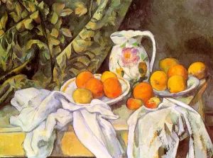 Still Life with Drapery by Paul Cezanne - Hand-Painted Oil Painting Reproduction
