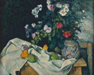 Still Life with Flowers and Fruit by Paul Cezanne - Hand-Painted Oil Painting Reproduction