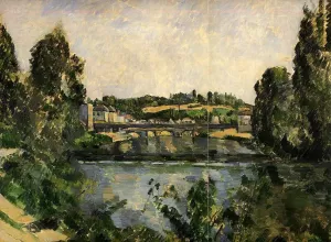 The Bridge and Waterfall at Pontoise by Paul Cezanne - Hand-Painted Oil Painting Reproduction