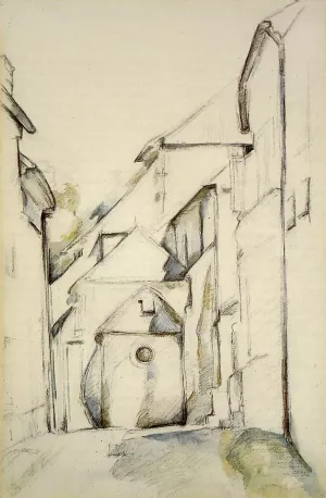 The Church of Saint-Pierre in Avon by Paul Cezanne - Hand-Painted Oil Painting Reproduction