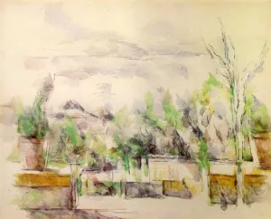 The Garden Terrace at Les Lauves by Paul Cezanne - Hand-Painted Oil Painting Reproduction
