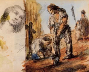The Gravediggers by Paul Cezanne - Hand-Painted Oil Painting Reproduction