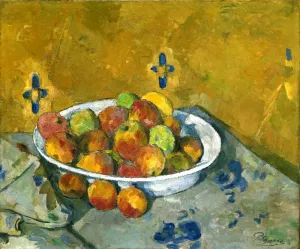 Main Product Photo of The Plate of Apples Painting by Paul Cezanne