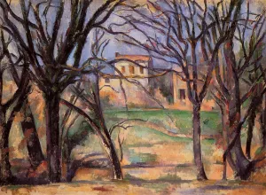 Main Product Photo of Trees and Houses Painting by Paul Cezanne