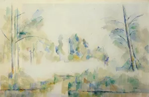 Main Product Photo of Trees by the Water Painting by Paul Cezanne
