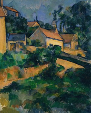 Main Product Photo of Turning Road at Montgeroult Painting by Paul Cezanne