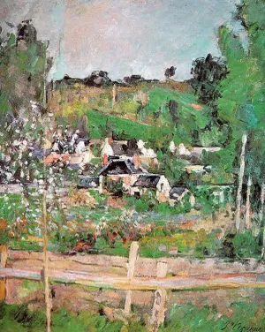View of Auvers-sur-Oise also known as The Fence by Paul Cezanne - Hand-Painted Oil Painting Reproduction