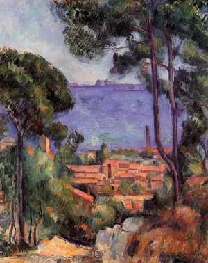 View Through the Trees by Paul Cezanne - Hand-Painted Oil Painting Reproduction
