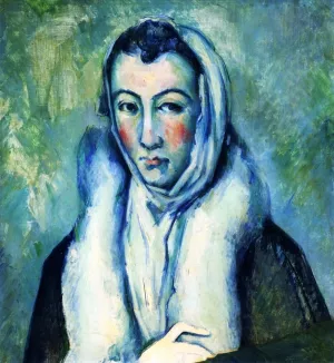 Woman with an Ermine after El Greco by Paul Cezanne - Hand-Painted Oil Painting Reproduction